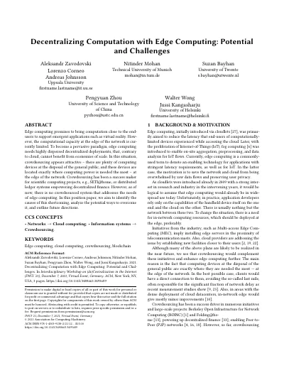 Decentralizing Computation with Edge Computing: Potential and Challenges