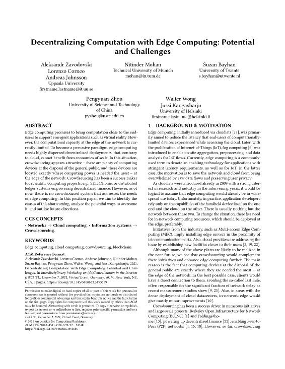 Decentralizing Computation with Edge Computing: Potential and Challenges