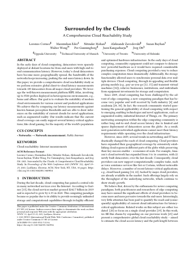 Surrounded by the Clouds: A Comprehensive Cloud Reachability Study
