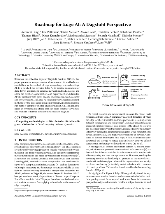 Roadmap for Edge AI: A Dagstuhl Perspective