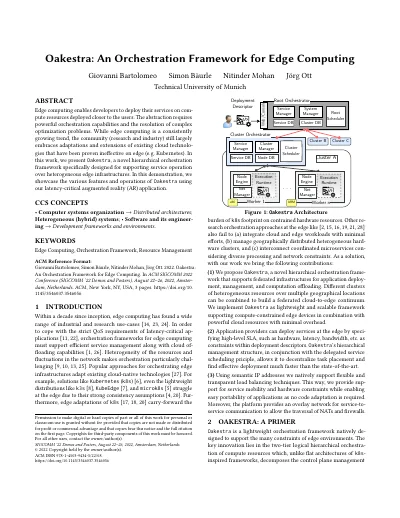 [Demo] Oakestra: An Orchestration Framework for Edge Computing