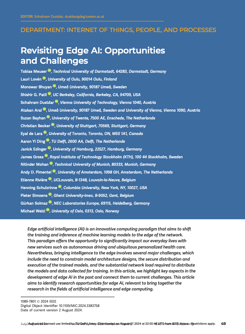 Revisiting Edge AI: Opportunities and Challenges