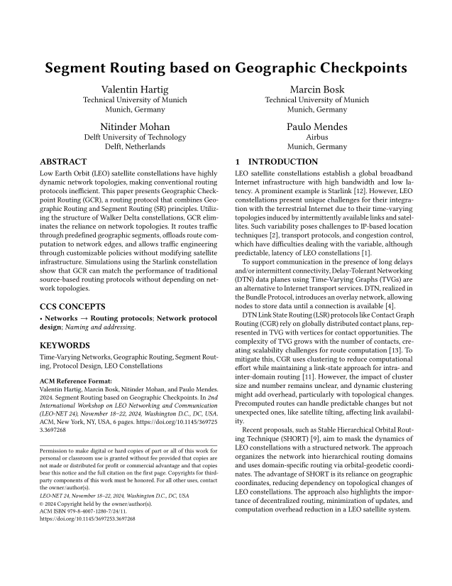 Segment Routing based on Geographic Checkpoints