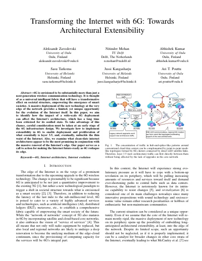 Transforming the Internet with 6G: Towards Architectural Extensibility