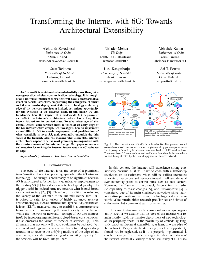 Transforming the Internet with 6G: Towards Architectural Extensibility