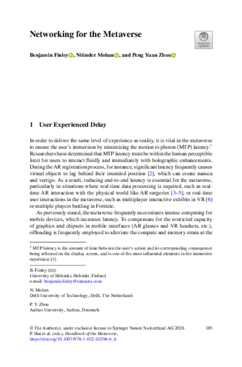 Networking for the Metaverse